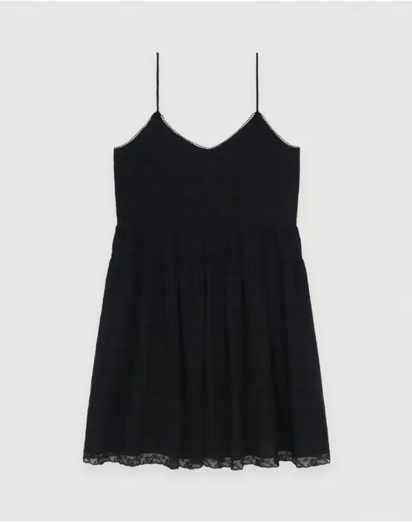Vintage bloom check dress - check black