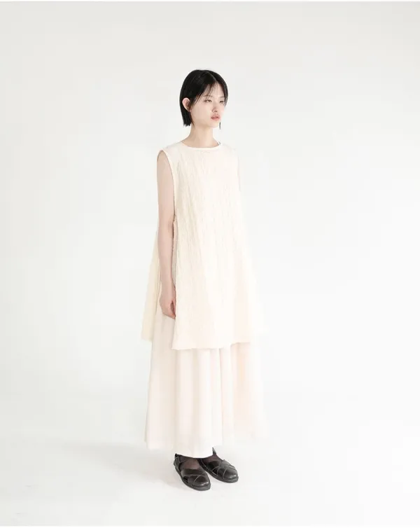 cotton weave long vest (open, 단독 주문 시 선발송)