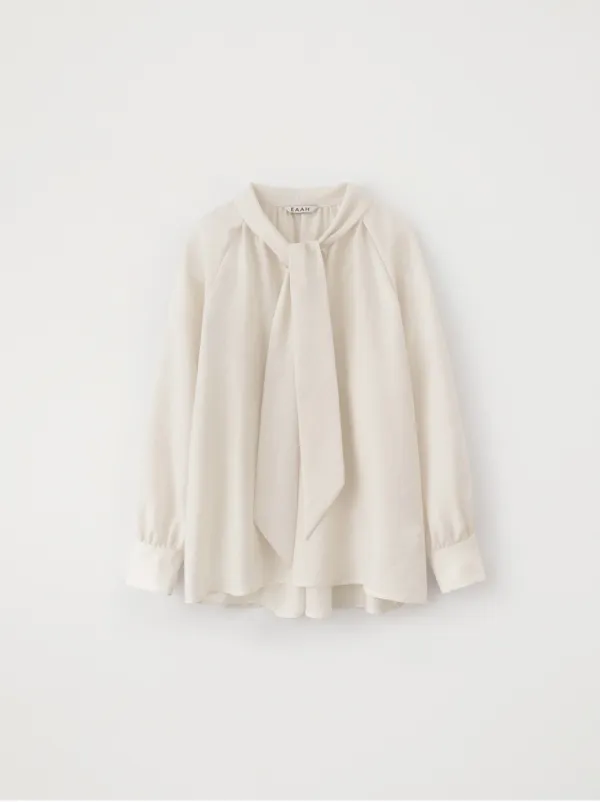 Tie Shirring Blouse (Ivory)