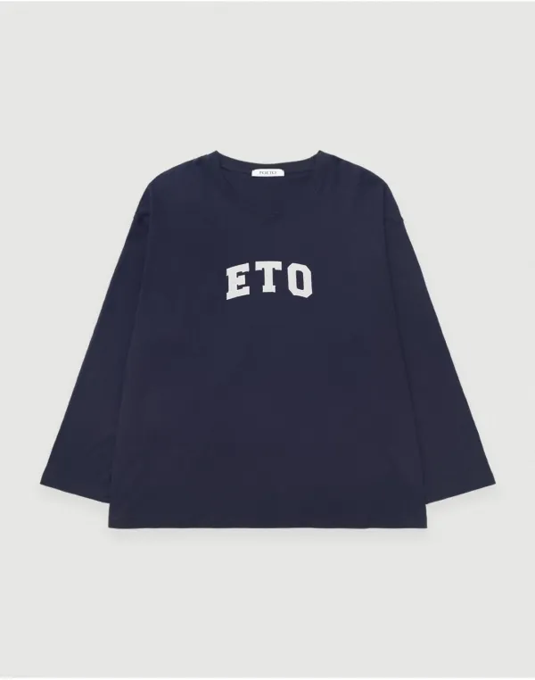[4th] ETO logo patch loose tee - purple navy
