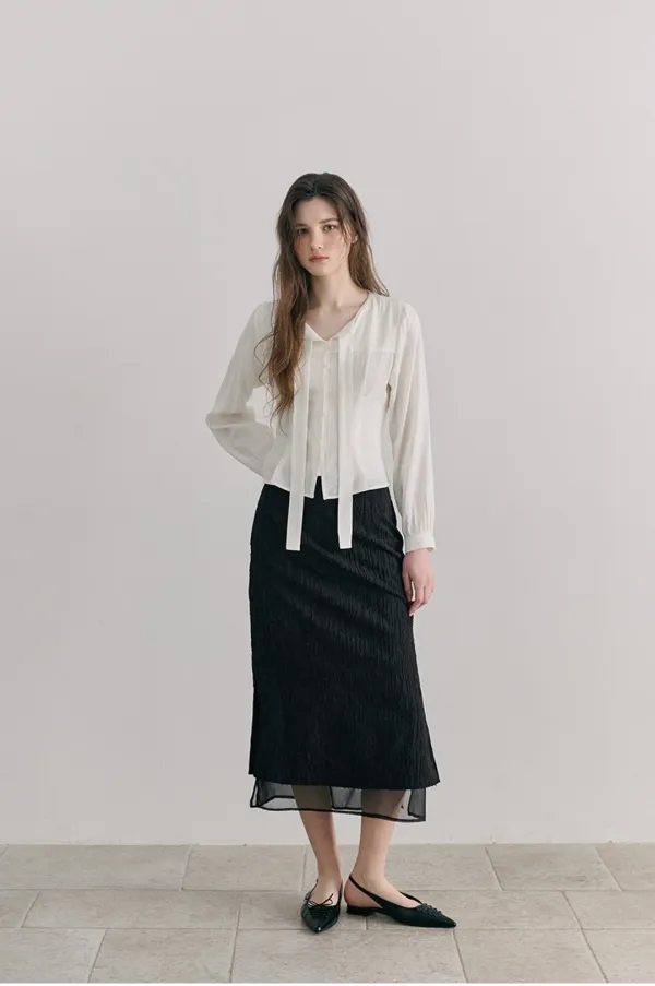 Layered Sheer Skirt, Black
