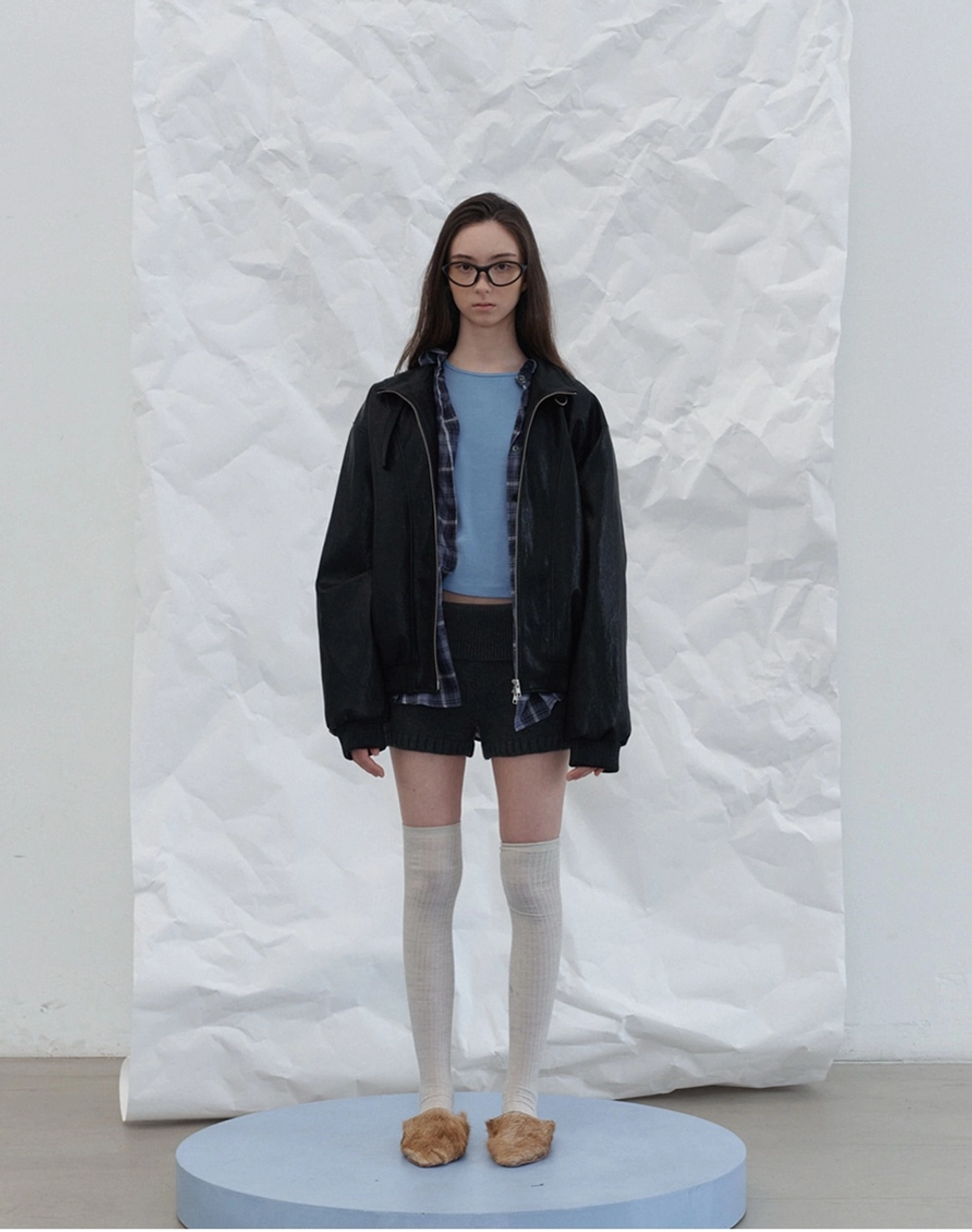 포에토 Cove knit shorts - charcoal 상품 이미지 1