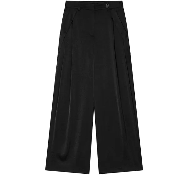 Draped Strap Set-Up Slacks [ Black ]