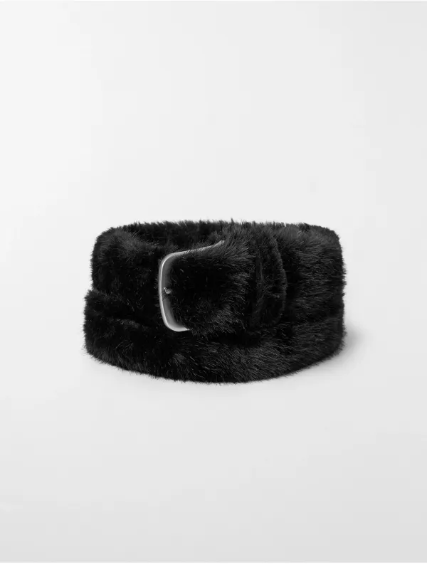 [11/13 예약배송] 소프트 퍼 벨트 블랙 MDAC068BLACK