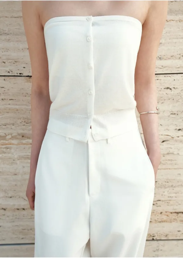 SIKN2180 플루이드 튜브탑 니트_White