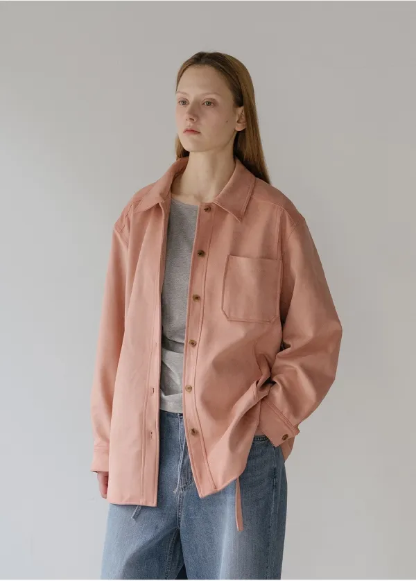 Suede shirts jacket [KNSS05JK10]_Pink
