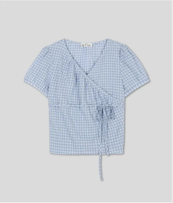 Check string blouse [KNSS08BL07]_Blue