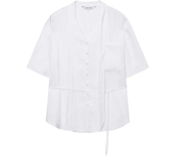 [02_M 6/5 예약배송]Soft Scarf Neck Sheer Shirt SW6MB791_2color
