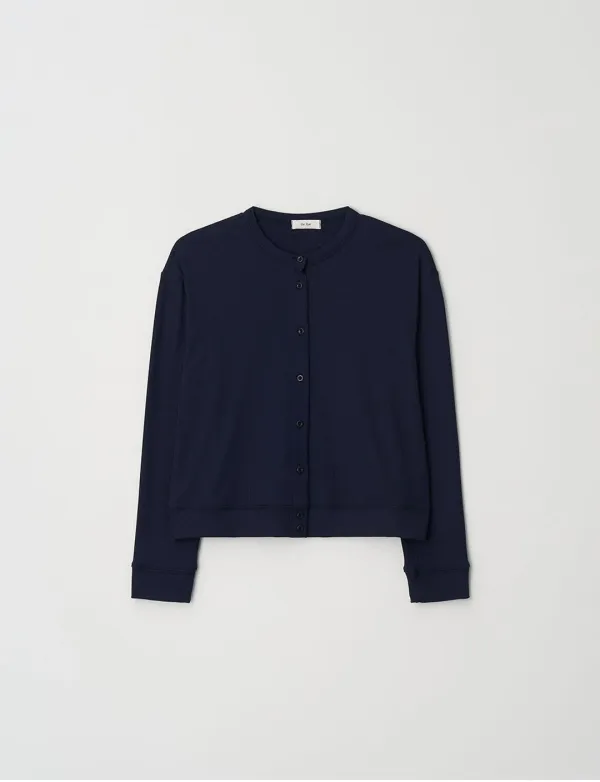 Round Ribbed Cardigan(Navy)