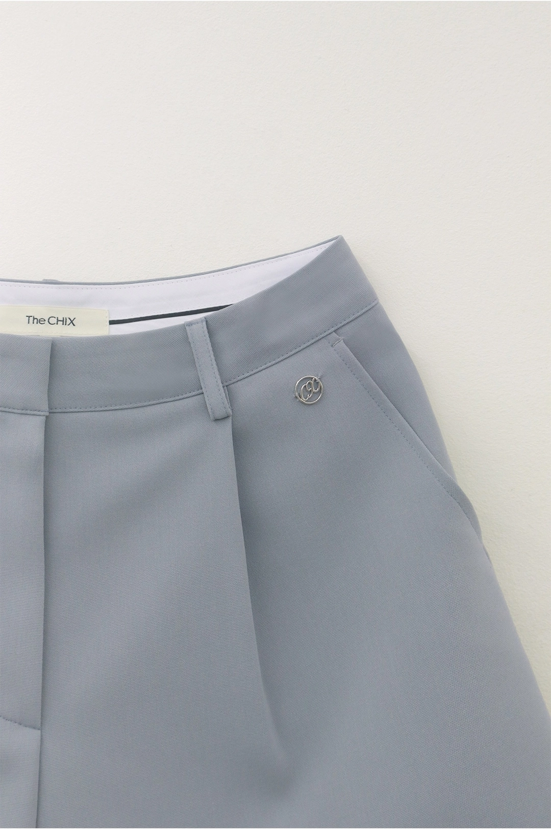 칙스라벨 26SS 메종 원턱 쇼츠 -  Gray blue 상품 이미지 2
