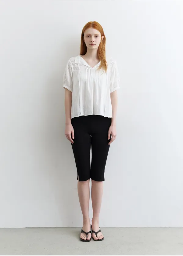 Lace-tuck puff blouse [KNSS09BL13]_Ivory