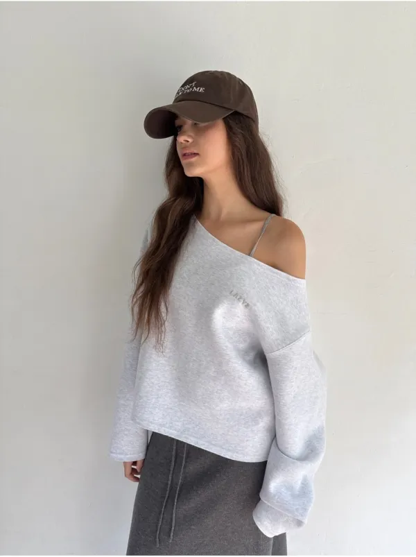 Soft Off Shoulder Sweatshirt (4Colors)