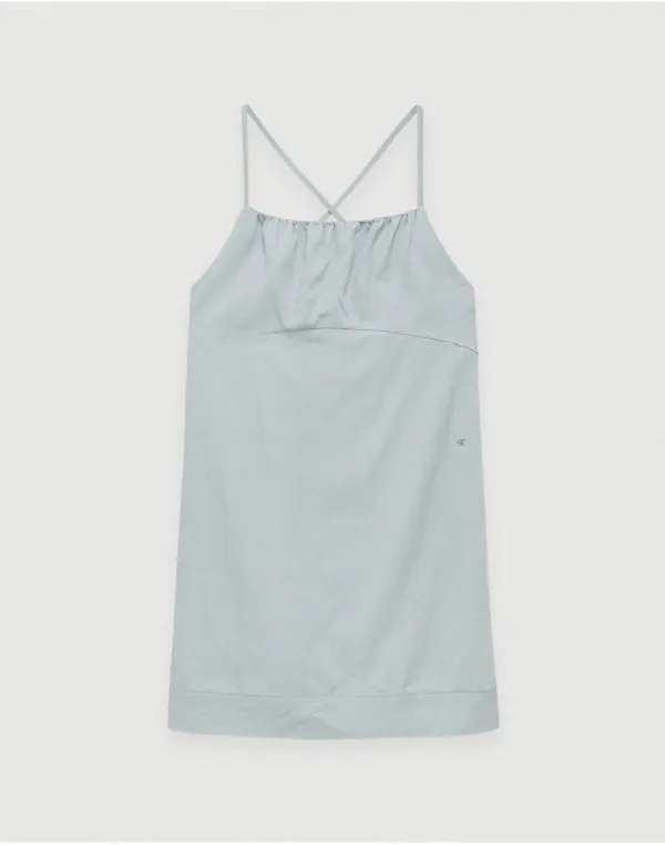 Tasha shirring dress - blue