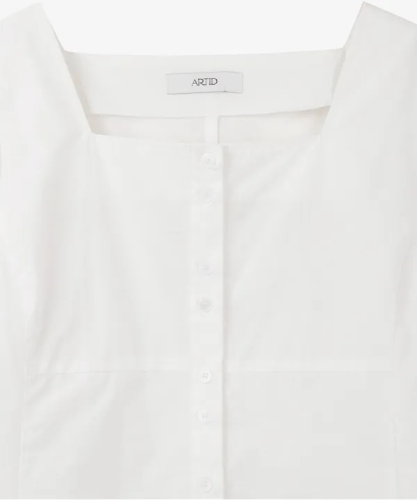 퍼프 스퀘어넥 블라우스_WHITE