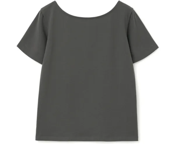(6/2 예약배송) Soft Vining Boatneck T-Shirt [Charcoal]