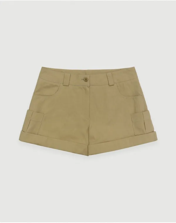 Ease cotton fold shorts - beige