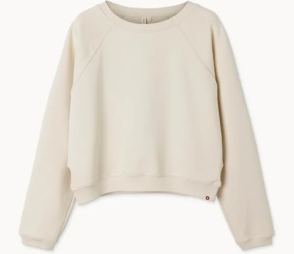 Crop sweat top_Bone White