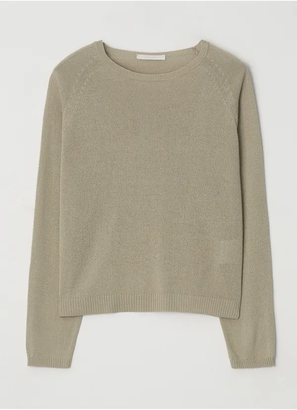 linen raglan knit-beige