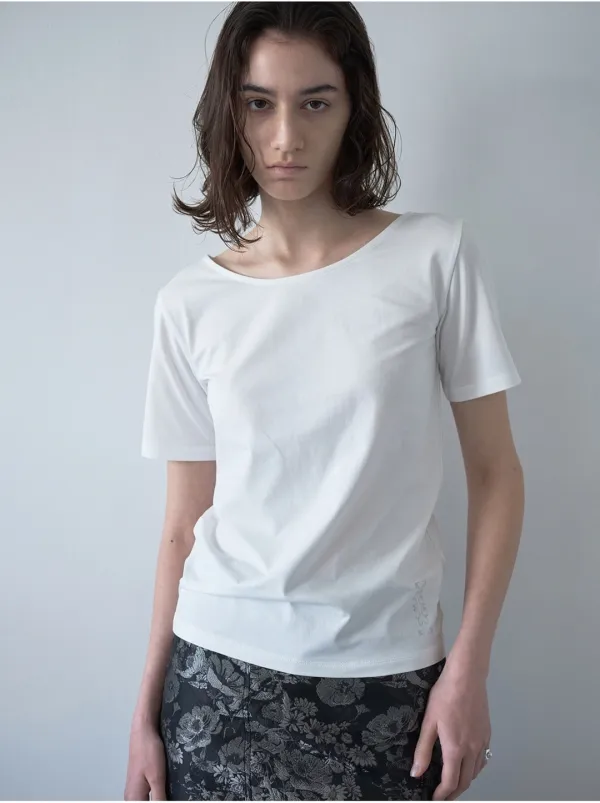 (6/2 예약배송) Soft Vining Boatneck T-Shirt [Ivory]