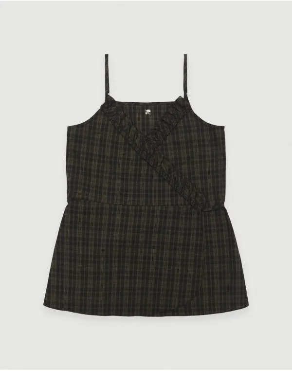 [2nd] Bell frilled cami dress - check