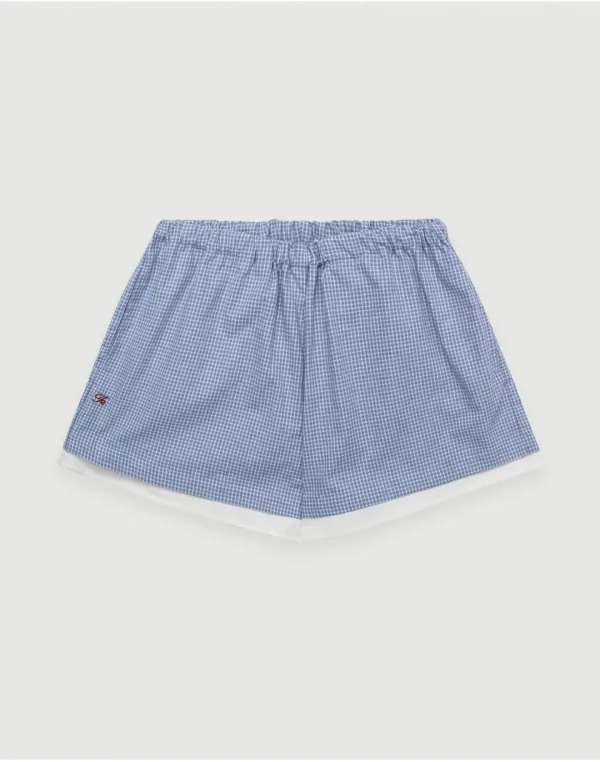 Hush check shorts - blue