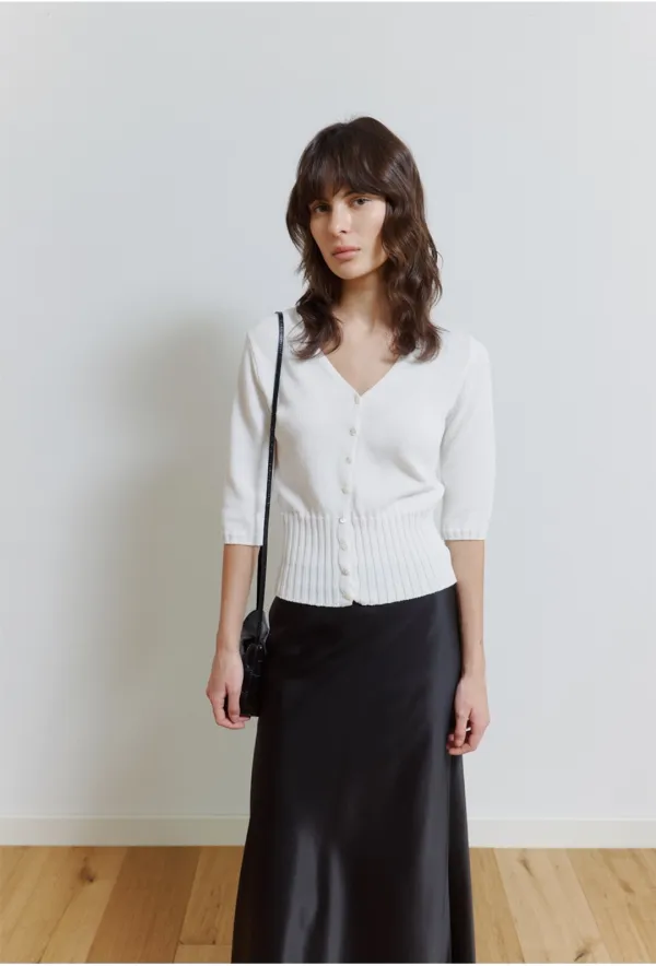 Vesto Cotton Cardigan in White