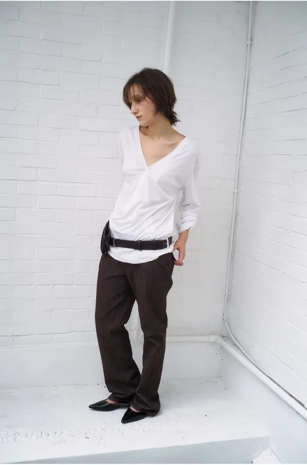(9/30 예약배송) Striped Flare Pants [Brown]