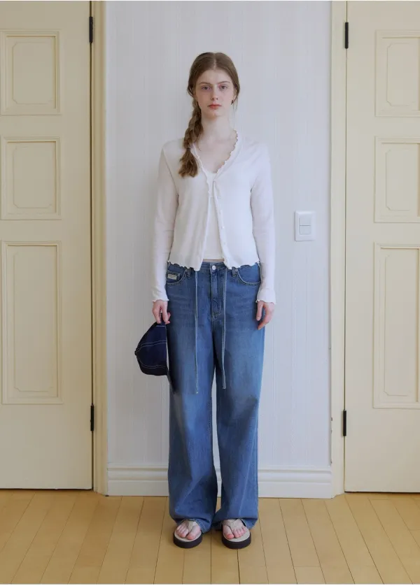Soft ruffle cardigan [KNSS09CD01]_Ivory