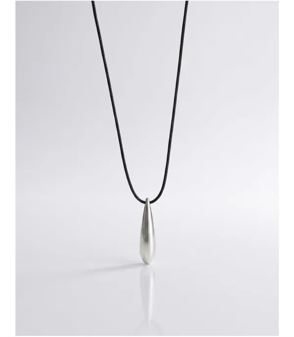 Slim Drop Long Necklace(Black String)