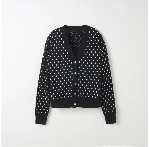 Spot v cardigan Black