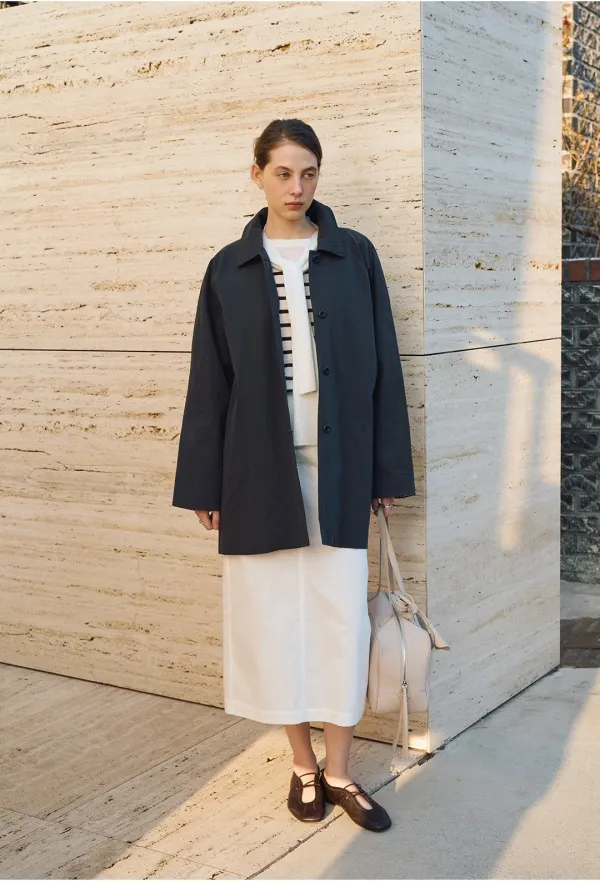 Maison Cotton Single Jacket, NAVY