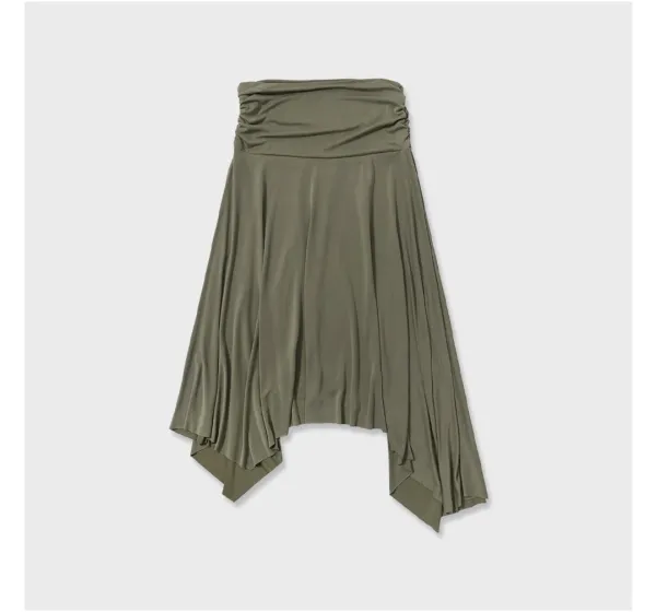 [PLZPROJECT]WAIST SHIRRING SKIRT, TAUPE