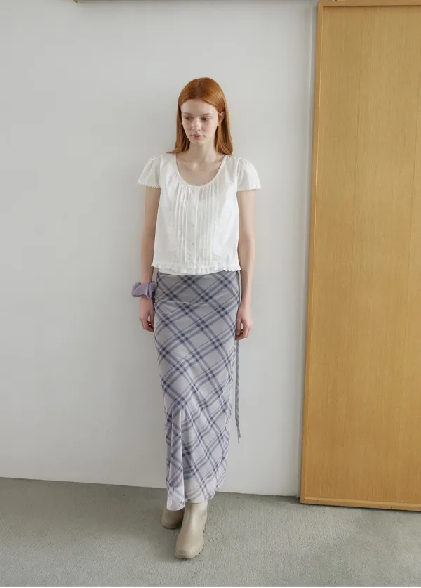 Pin-tuck lace blouse [KNSS09BL17]_Ivory