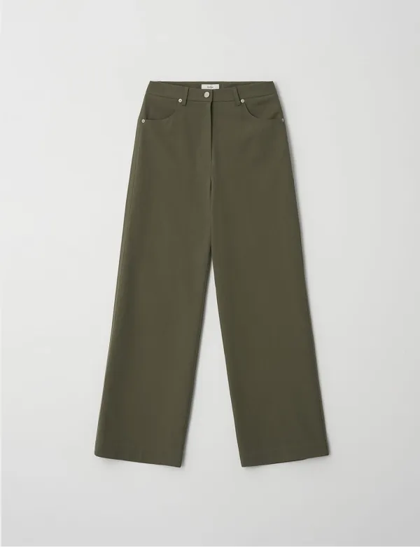 Cotton Straight Pants(Khaki)