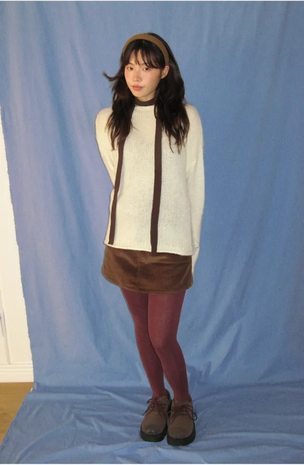 [11/2 순차배송] CUT OFF BELL SLEEVE KNIT IVORY