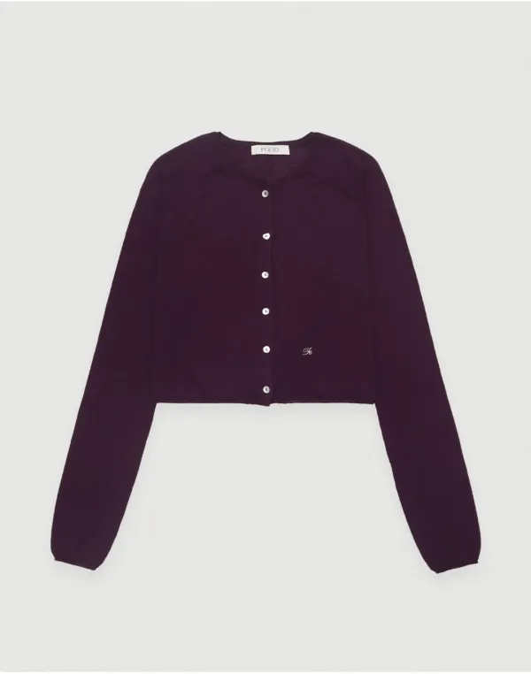Blurred cardigan set - purple