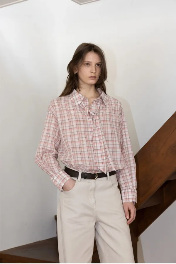 Check Tie Detail Shirt SW6SB630_2color