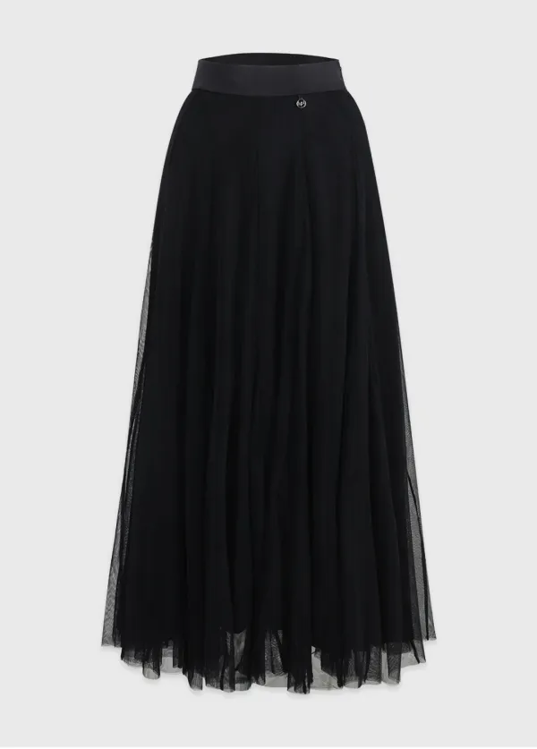 [25-36]  Chamomile Banding Sha Long Skirt  캐모마일 밴딩 샤 롱 스커트 (봄-여름-데일리룩-출근룩-하객룩-격식룩-클래식룩-롱-샤-밴딩-페미닌-빅사이즈-자체제작)