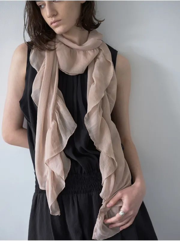Sheer Wave Wrap Scarf [Apricot]