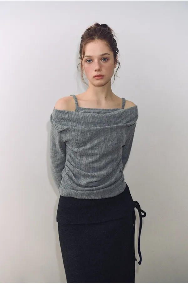 Brushed Drape T-Shirt, Grey