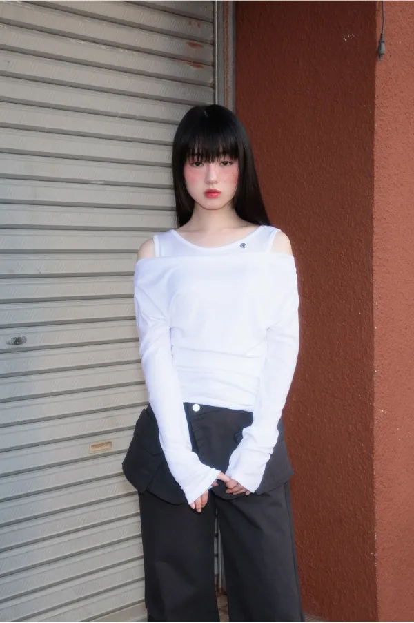 Layered Shirring Long Sleeve [Ivory]