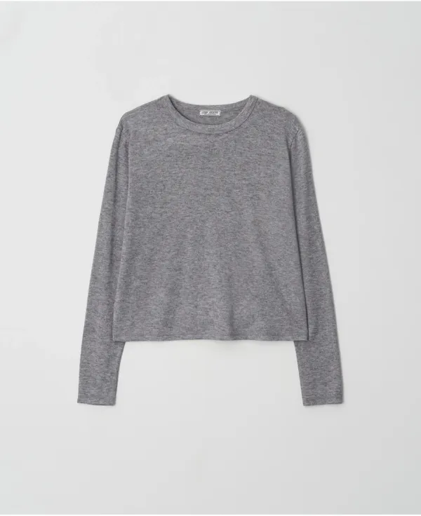 Basic Crop Round Tee_MELANGE