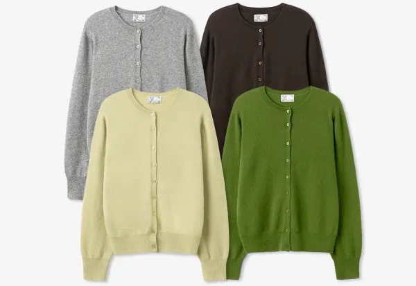 [캐시미어 100] 라운드넥 니트 가디건 MDCD056_4 Colors