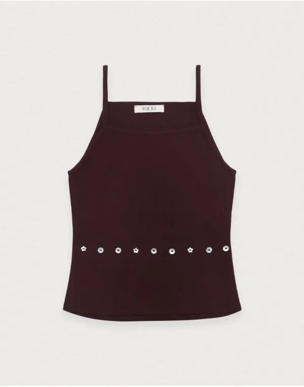 Celestial back slit knit - burgundy