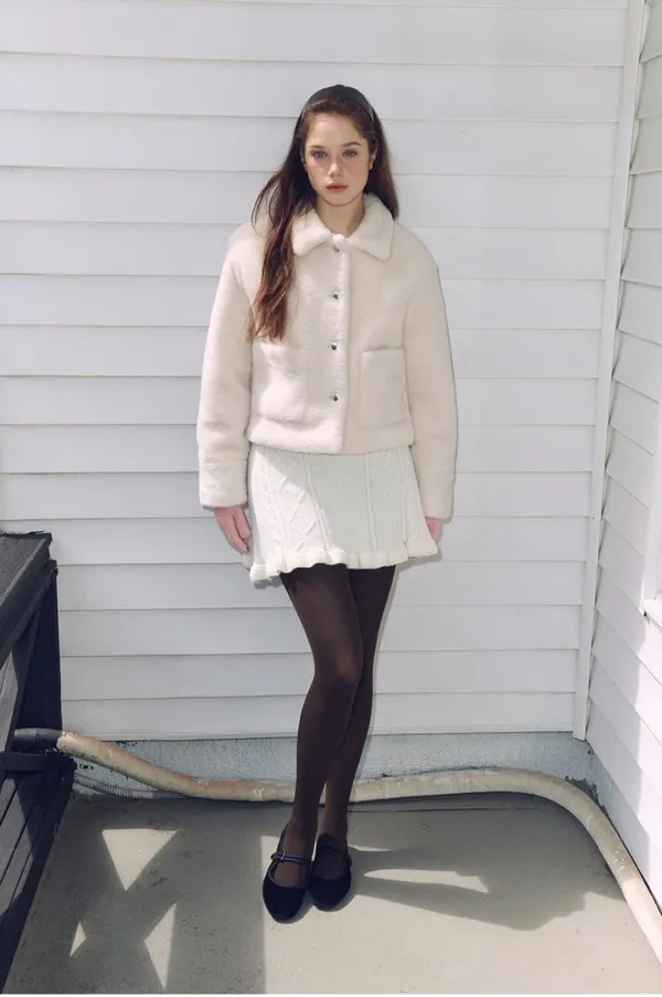 ETMON - Soft Fur Coat, Ivory