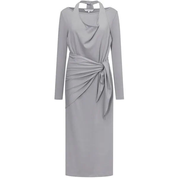 Cowl Layered Jersey Dress SW6SO609-12