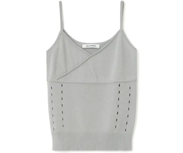 (6/2 예약배송) Hole Sleeveless Knit Top [Light Gray]