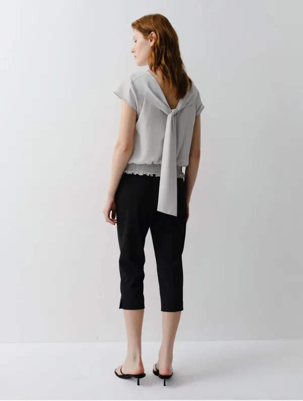 Smoking Back Tie Blouse (Mint)