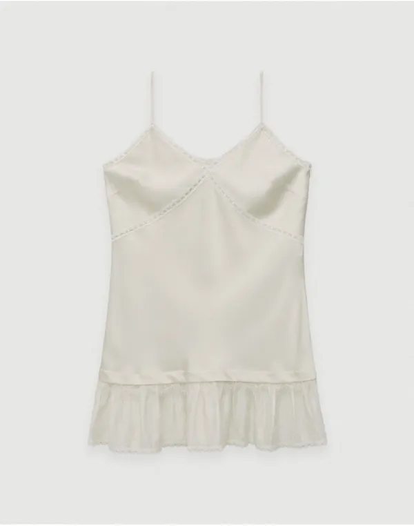 [3rd] Netty lace trim satin dress - ivory