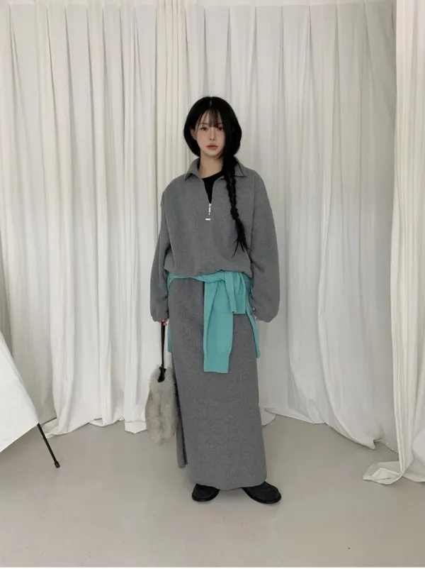 Fona Fleece Half-Zip (Melange Gray)